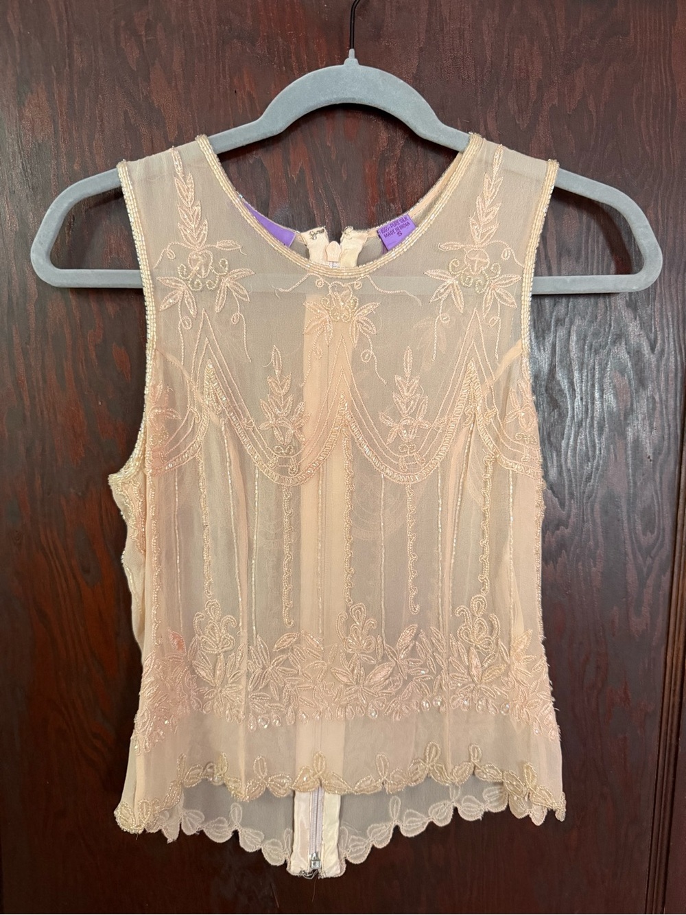Calypso St. Barth Sheer Embroidered Camisole in Blush